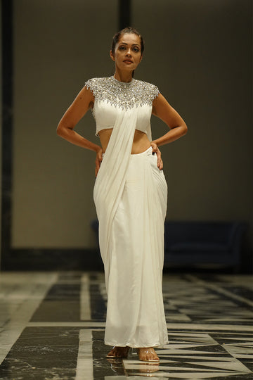 Ivory Opulence Saree