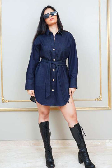 Boyfriend Denim Shirt Dress