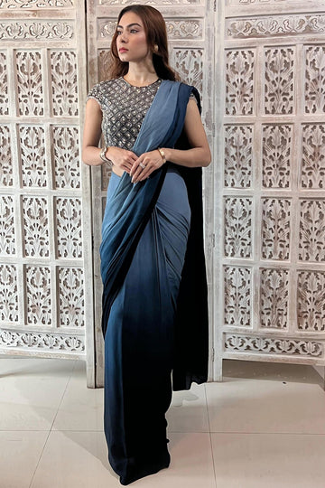 Indigo Inkwell Saree