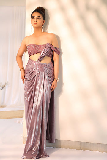 Lilac Smoke Saree