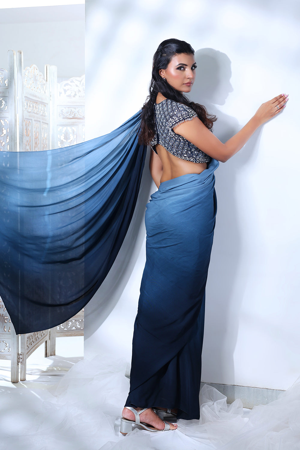 Indigo Inkwell Saree